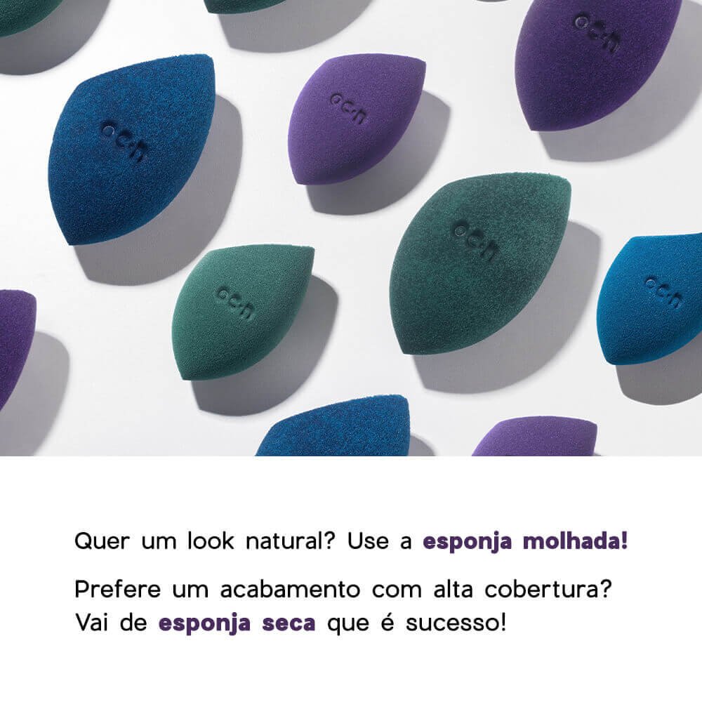 Kit Esponjas de Maquiagem - Flat Blend Azul Océane (4 Produtos) ÚNICO 4