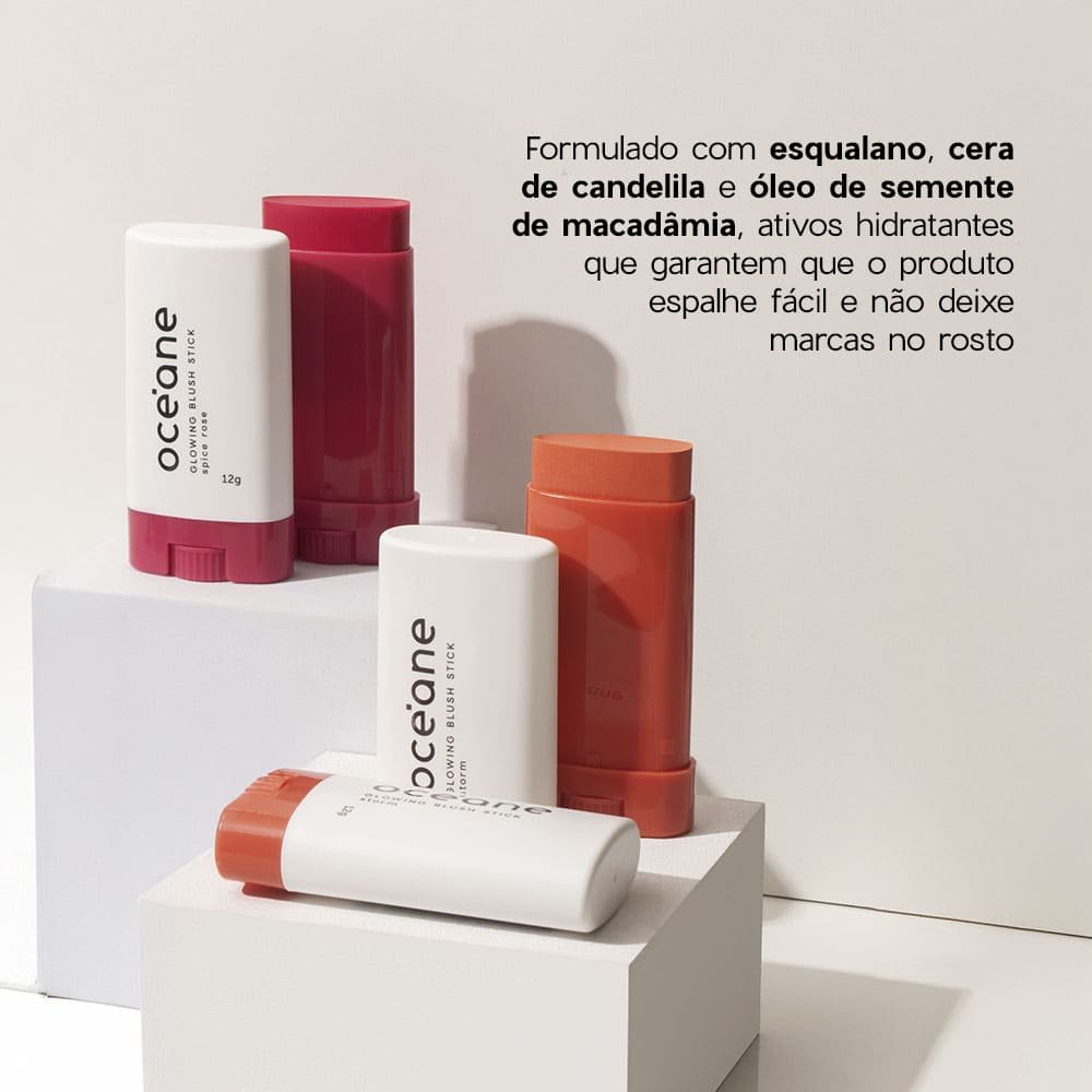 Blush em Bastão Rosa - Glowing Blush Stick Spice Pink Océane Limited 12g Spice Pink 6
