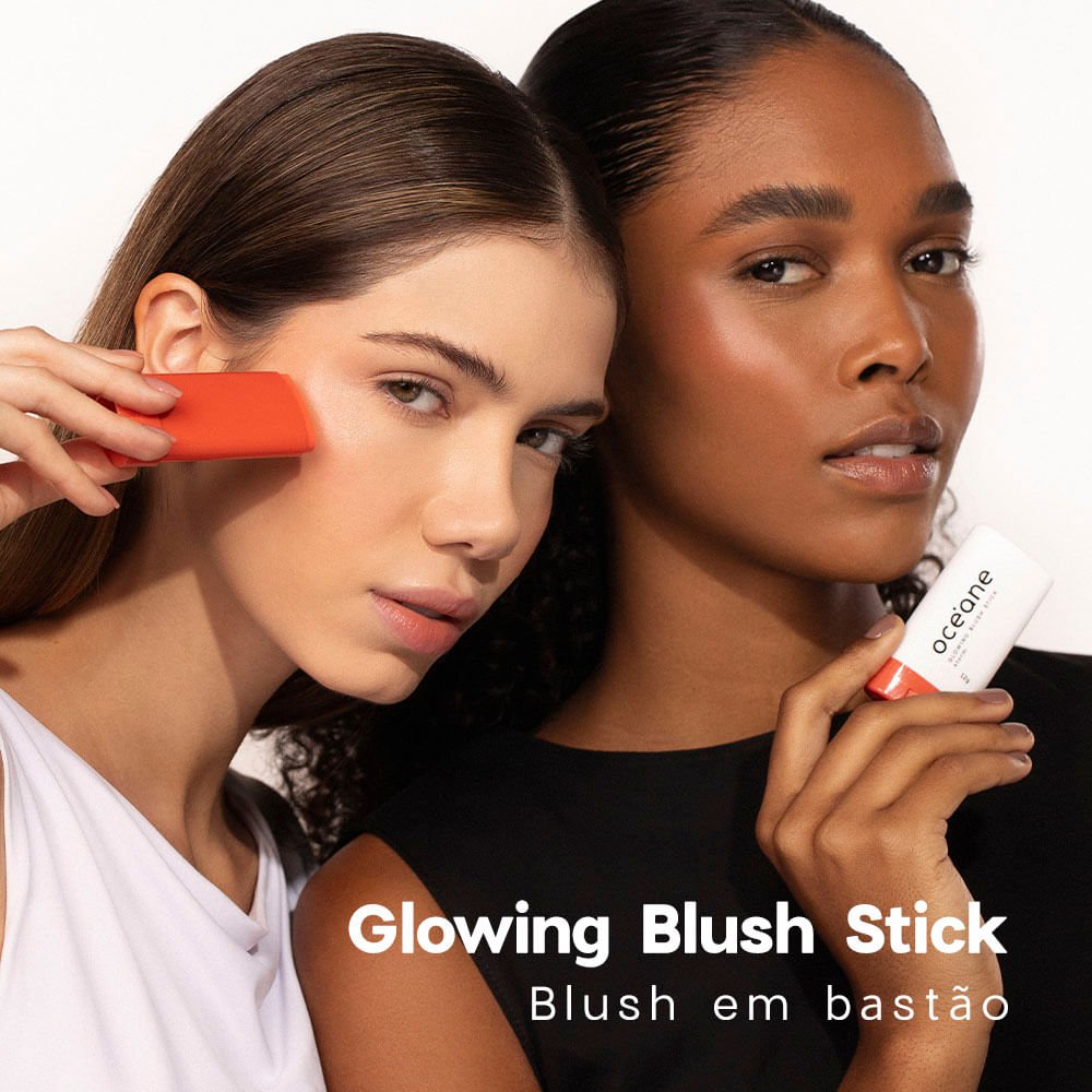 Kit Blush em Bastão Laranja + Sombra Líquida Quartzo Océane Limited (2 Produtos) ÚNICO 2