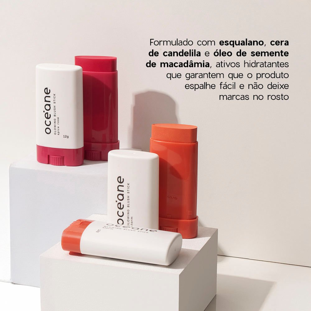 Kit Blush em Bastão Laranja + Sombra Líquida Quartzo Océane Limited (2 Produtos) ÚNICO 5