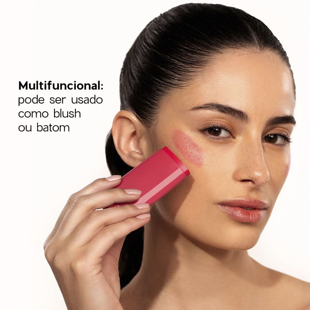 Kit Blush em Bastão Rosa + Sombra Líquida Pêssego Océane Limited (2 Produtos) ÚNICO 4
