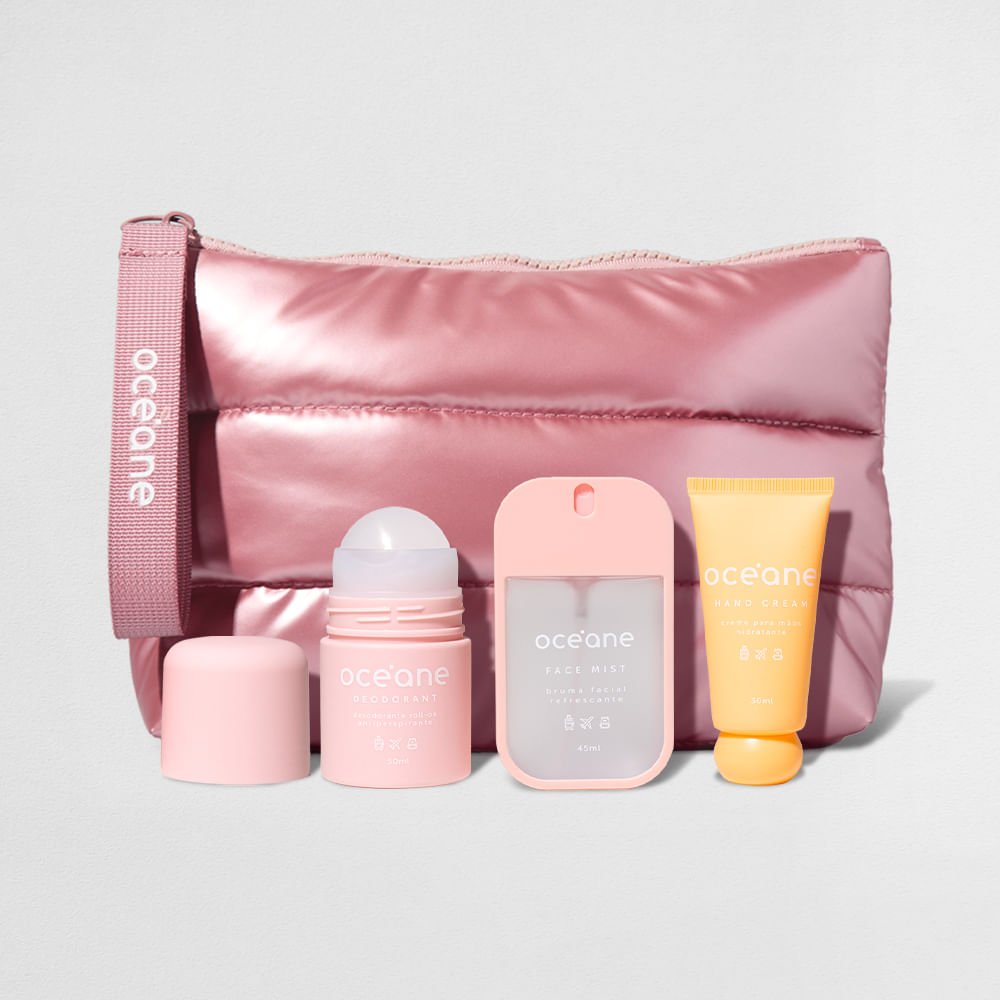 Kit Nécessaire Puffer + Desodorante + Creme para Mãos + Bruma Facial Travel (4 Produtos) ÚNICO 8