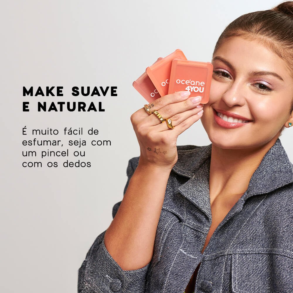 Kit Blush Cremoso Pêssego + Iluminador Facial Rosado 4you (2 Produtos) ÚNICO 4