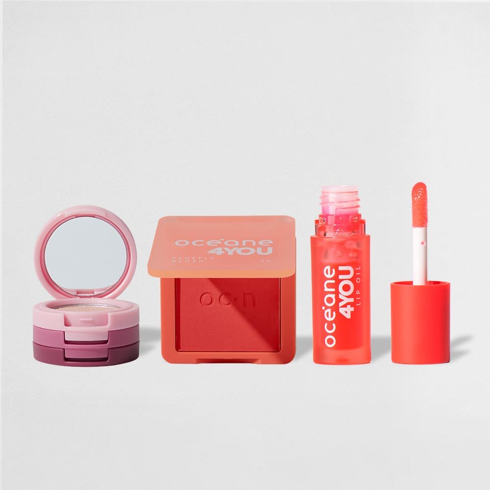 Kit Trio de Sombras + Blush Cremoso Coral + Mini Lip Oil 4you (3 Produtos) ÚNICO 1