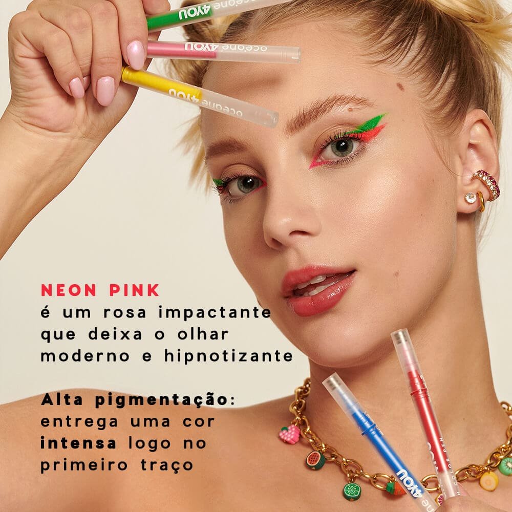 Kit Blush Cremoso Pêssego + Caneta Delineadora Rosa + Mini Lip Oil 4you (3 Produtos) ÚNICO 7