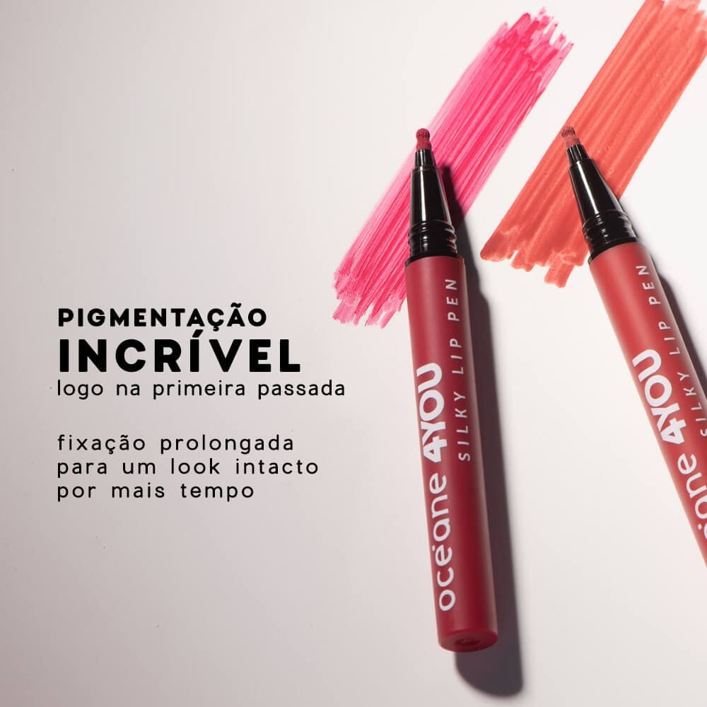 Kit Blush Cremoso Coral + Caneta Batom Rosa + Primer Facial 4you (3 Produtos) Multicores 5