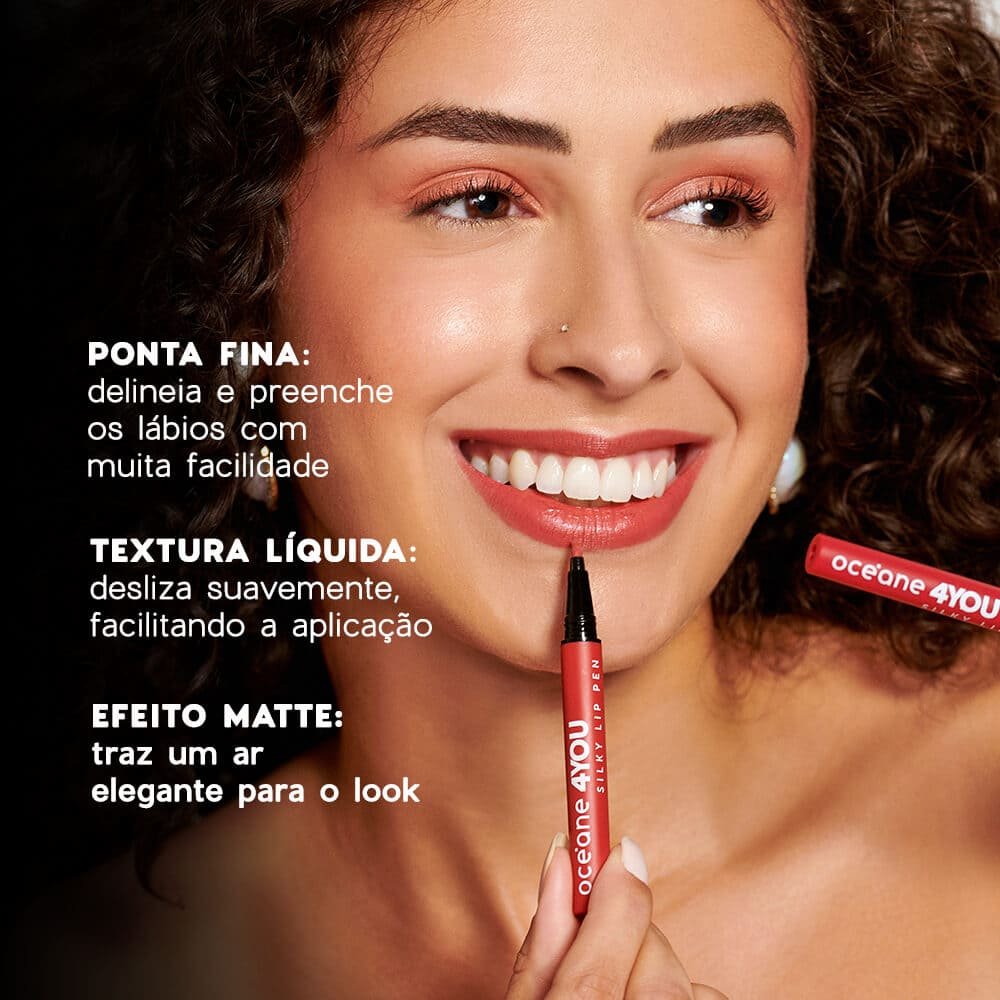 Kit Blush Cremoso Coral + Caneta Batom Rosa + Primer Facial 4you (3 Produtos) Multicores 6