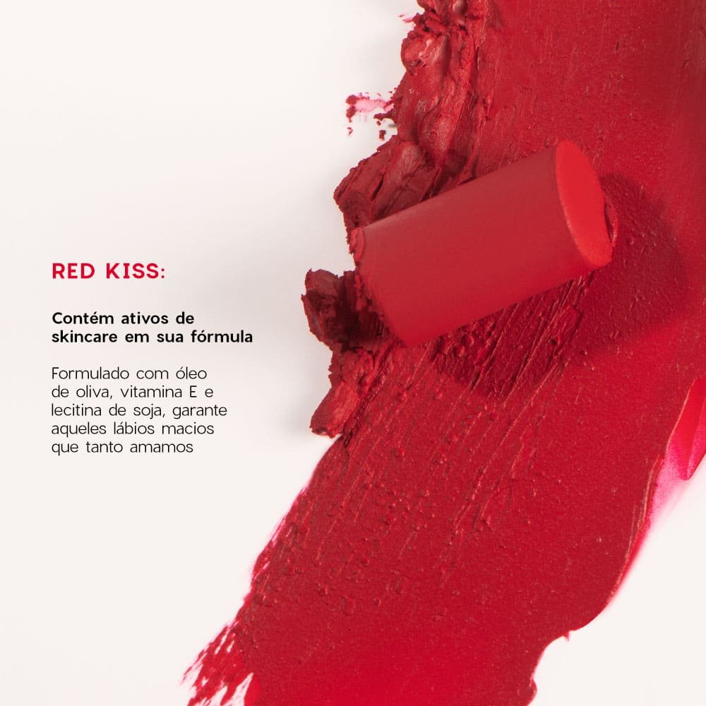 Kit Mini Batom Vermelho + Mini Blush Cremoso + Lápis de Contorno Labial Océane Edition (3 Produtos) ÚNICO 5