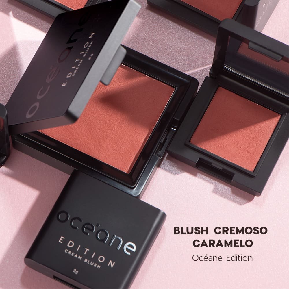 Kit Mini Batom Vermelho + Mini Blush Cremoso + Lápis de Contorno Labial Océane Edition (3 Produtos) ÚNICO 6