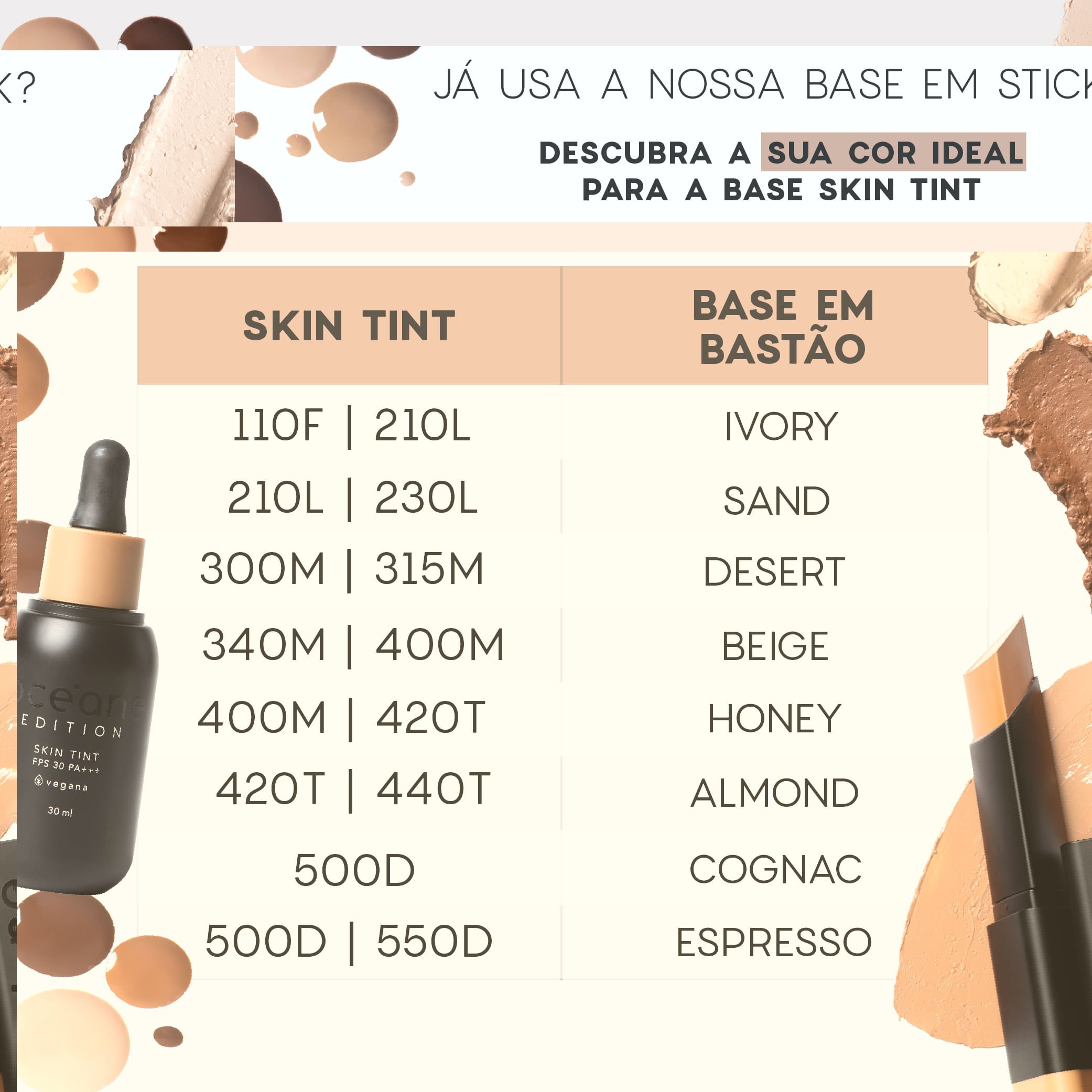 Base Fluida com Proteção Fps 30 - Skin Tint 340m Océane Edition 30ml 340m 7
