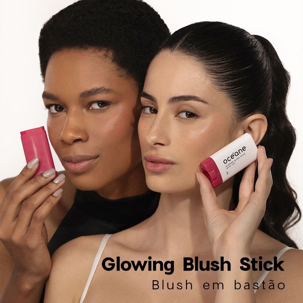 Kit Blush em Bastão Rosa + Contorno em Bastão Claro Océane Limited (2 Produtos) ÚNICO 2