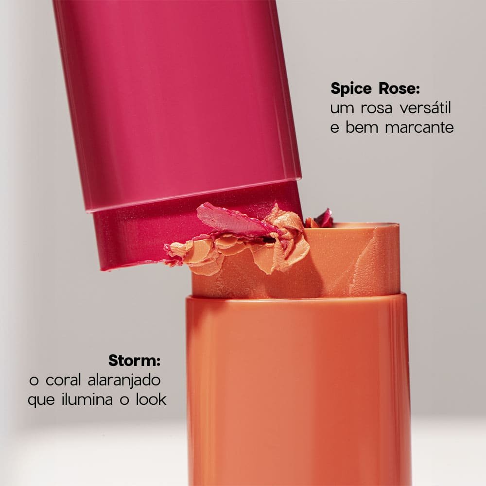 Kit Blush em Bastão Laranja + Contorno em Bastão Médio Océane Limited (2 Produtos) ÚNICO 5