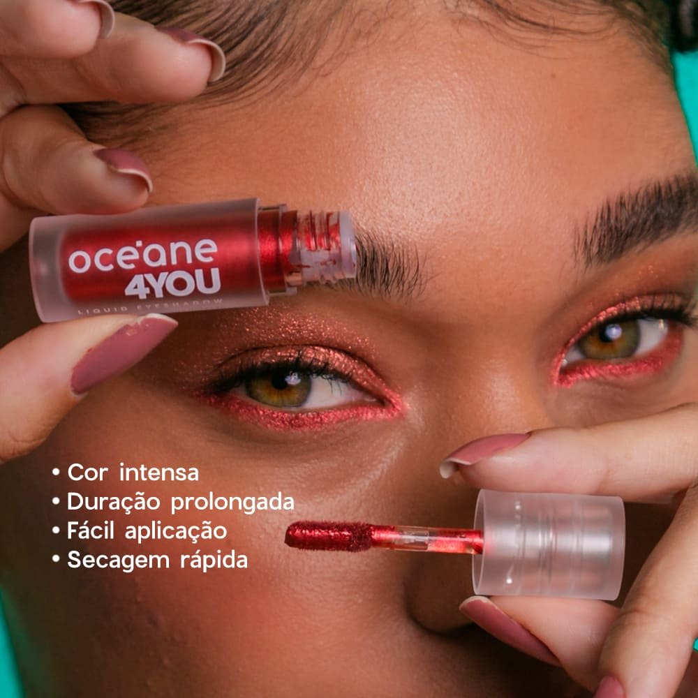 Sombra Líquida Vermelha - Liquid Eyeshadow Lover 4you 2g Vermelho 3