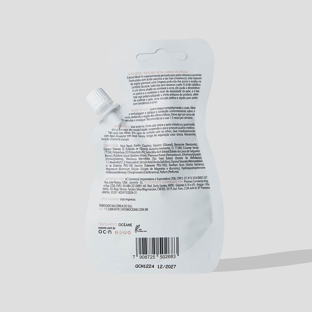 Máscara Facial Antiacne com Ácido Salicílico - Acne Mask 35ml 35ml 7