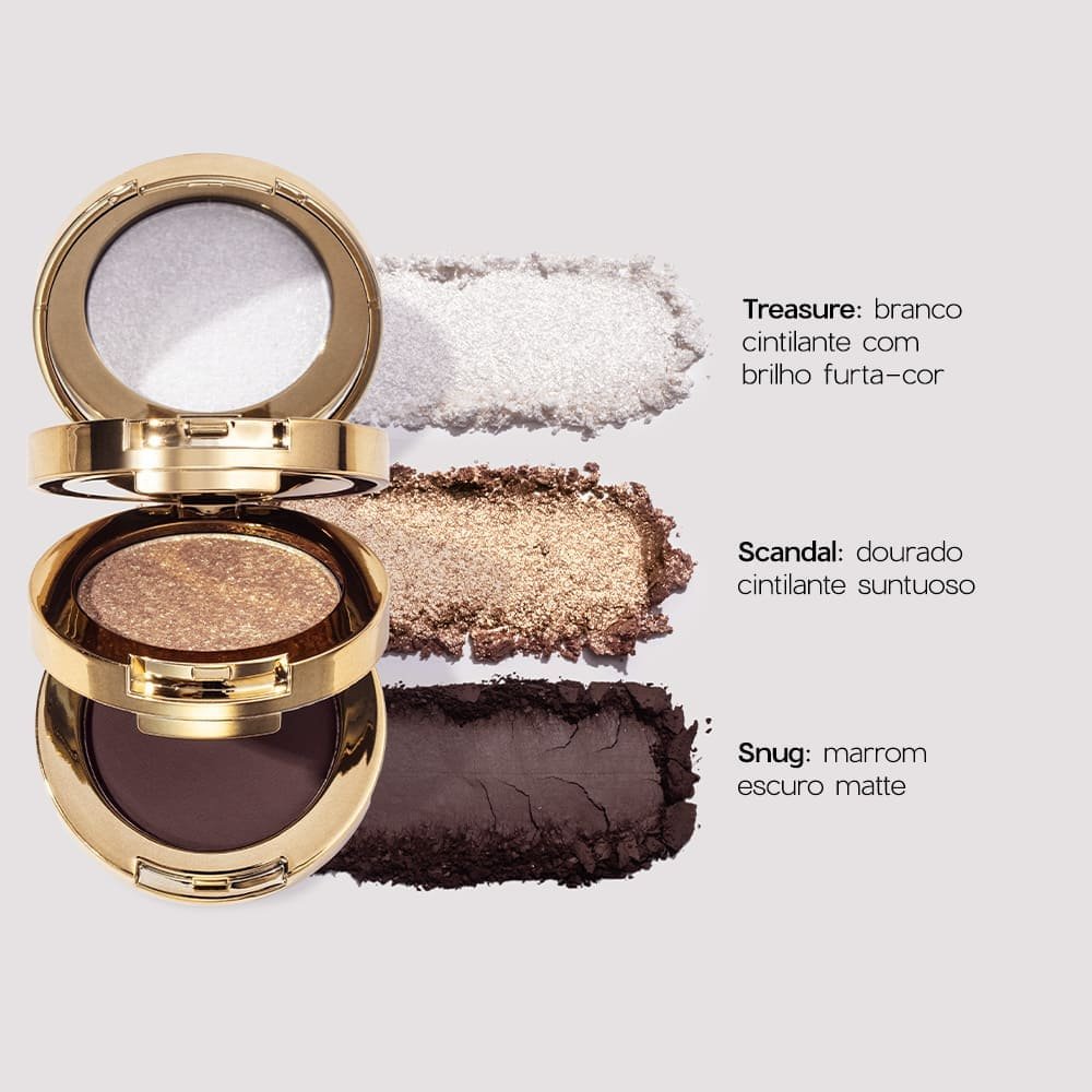 Kit Trio de Sombras 3 To Go Pallete Jewel + Mini Batom Sienna (2 Produtos) Multicores 4