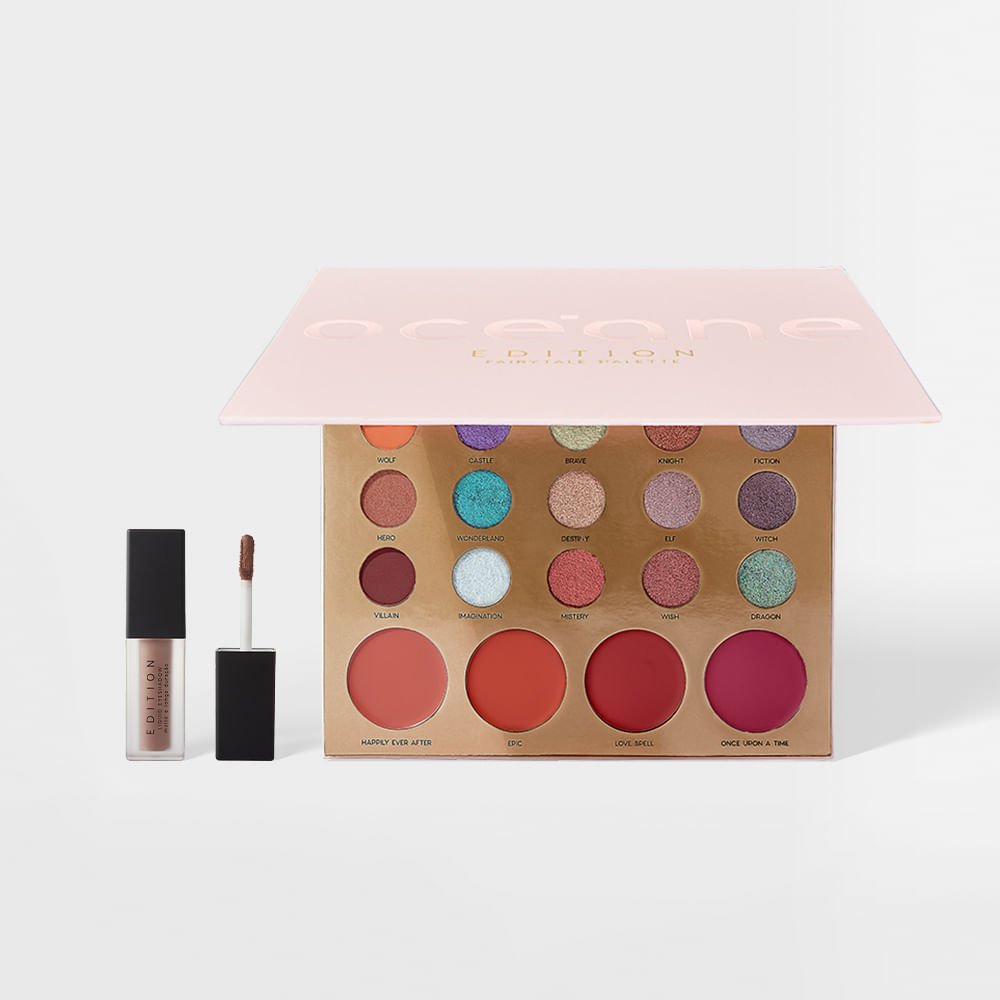 Kit Paleta Multifuncional Fairytale + Sombra Líquida Marrom Claro Océane Edition (2 Produtos)