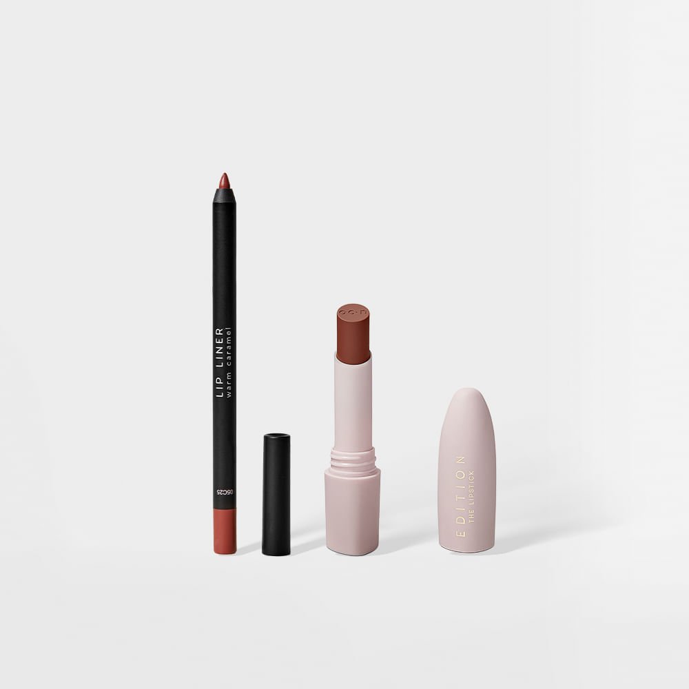 Kit Batom Marrom + Lápis Labial Warm Caramel Océane Edition (2 Produtos)