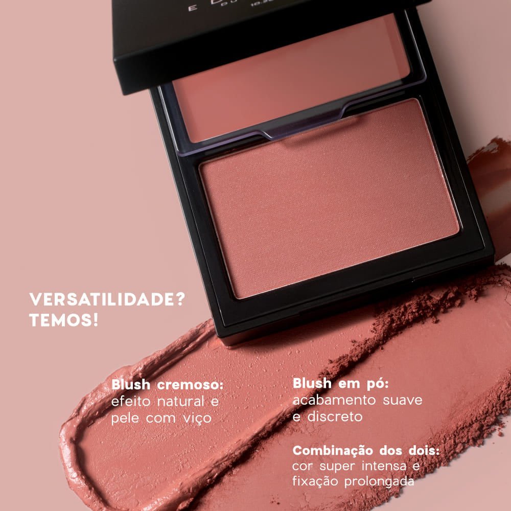 Blush Cremoso e em Pó Nude – Duo Blush Rosy Paint Océane Edition 10,2g Nude 3