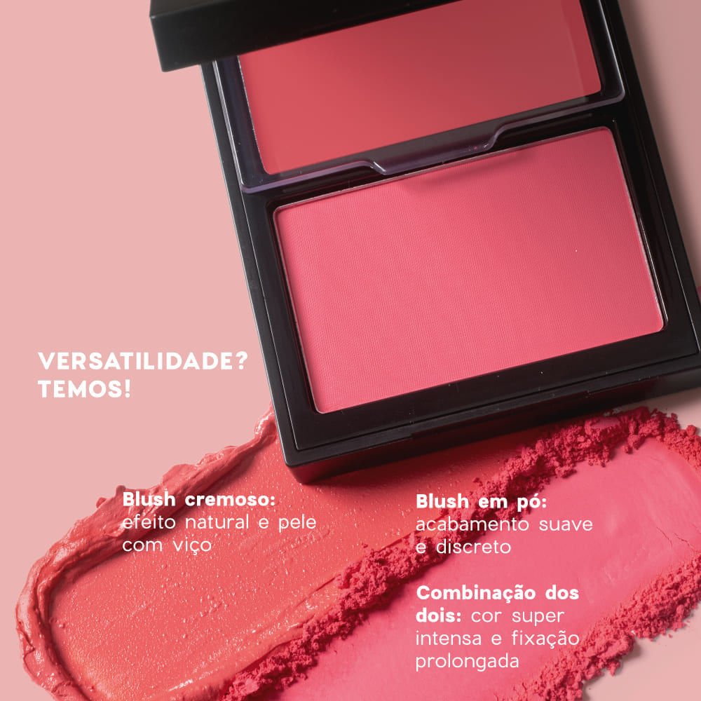 Blush Cremoso e em Pó Rosa Pink – Duo Blush Punch Paint Océane Edition 10,2g Punch Paint 3