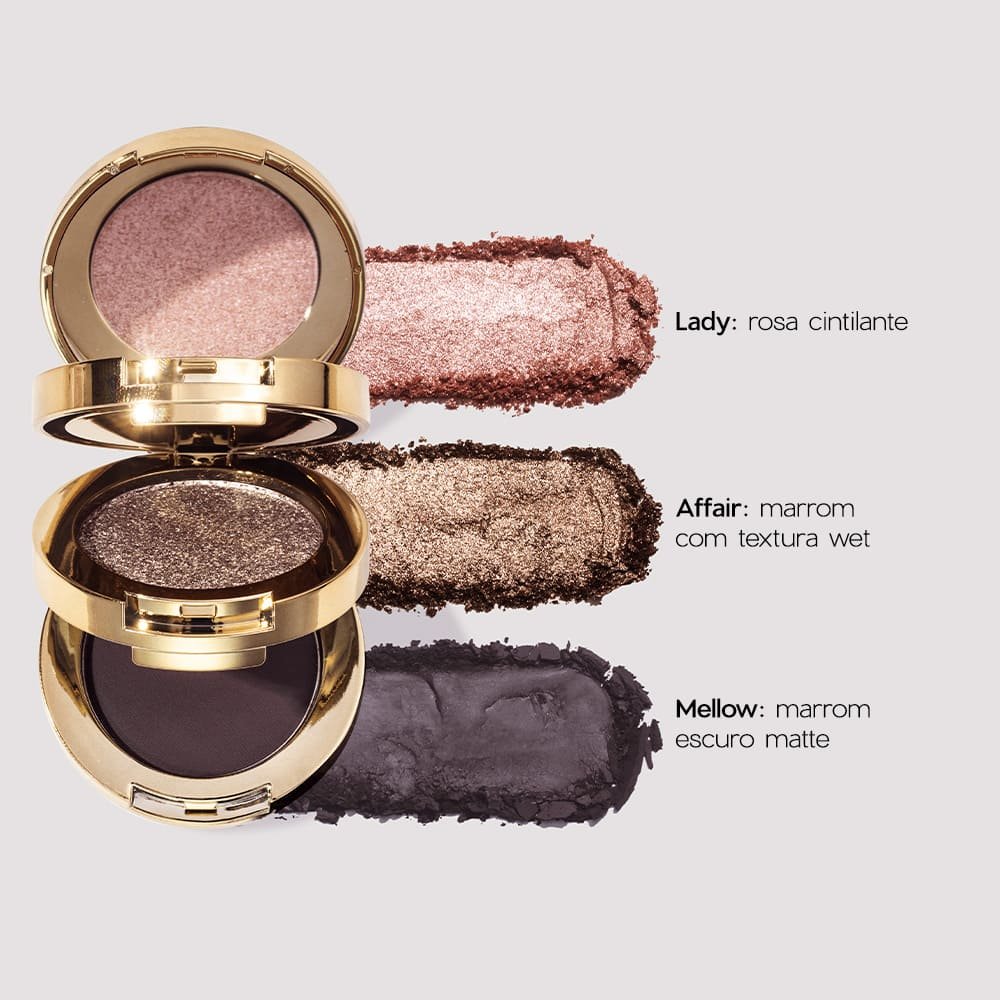 Kit Trio de Sombras 3 To Go Pallete Fade + Brilho Labial + Mini Daily Makeup (3 Produtos) ÚNICO 3