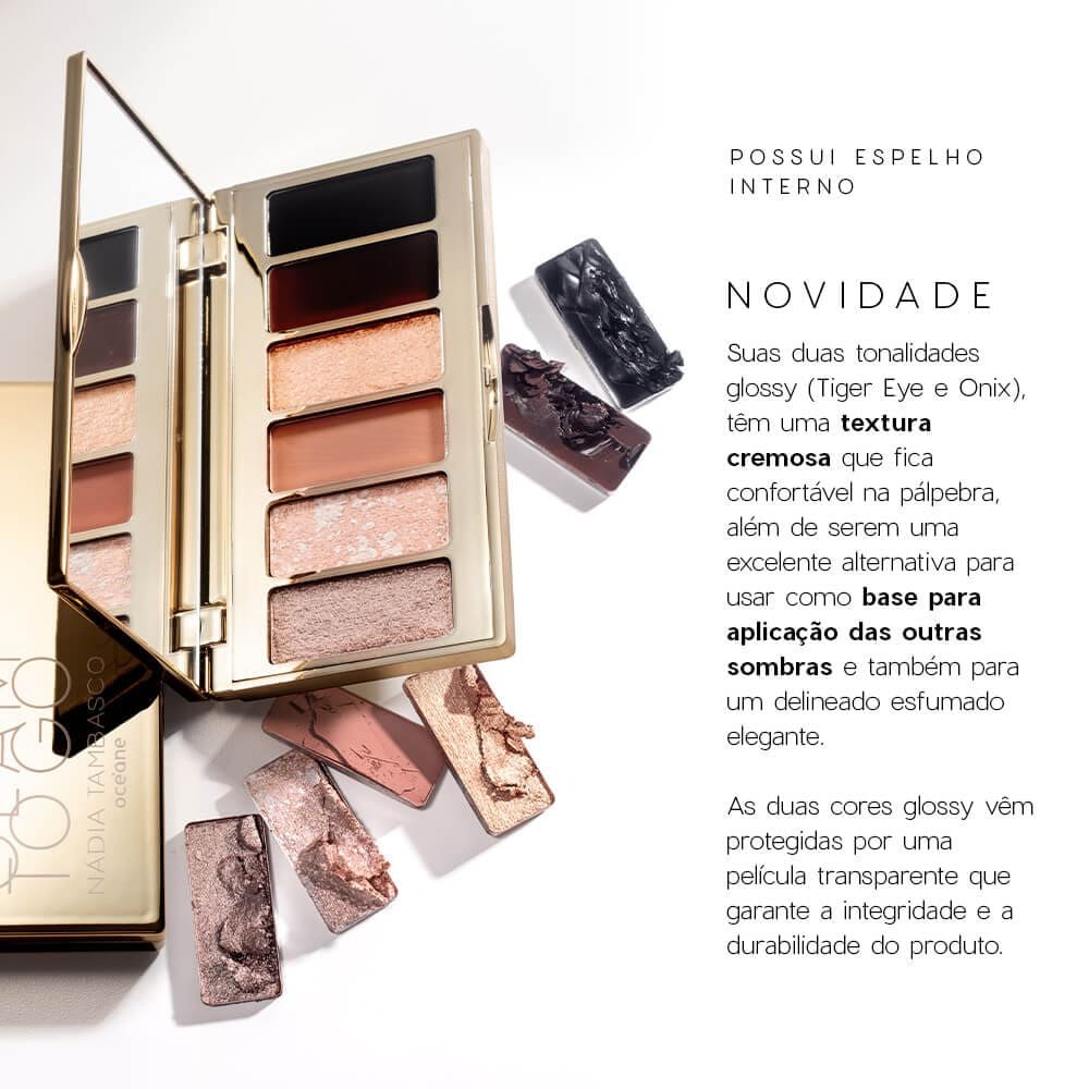 Kit Paleta de Sombras Glam To Go + Revitalizador Labial Rosa Nádia Tambasco By Océane (2 Produtos) ÚNICO 5