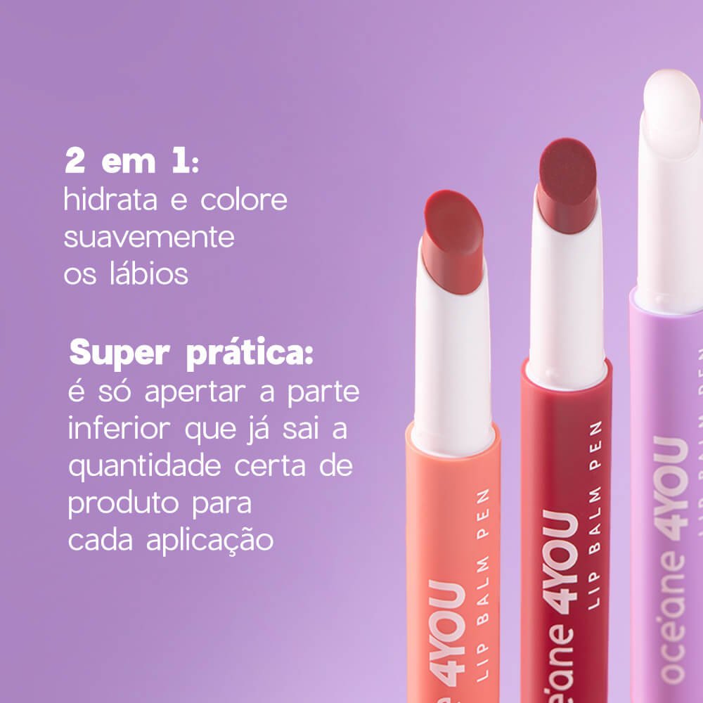 Kit Lip Balm Pen Clear + Lápis Labial Marrom (2 Produtos) ÚNICO 3