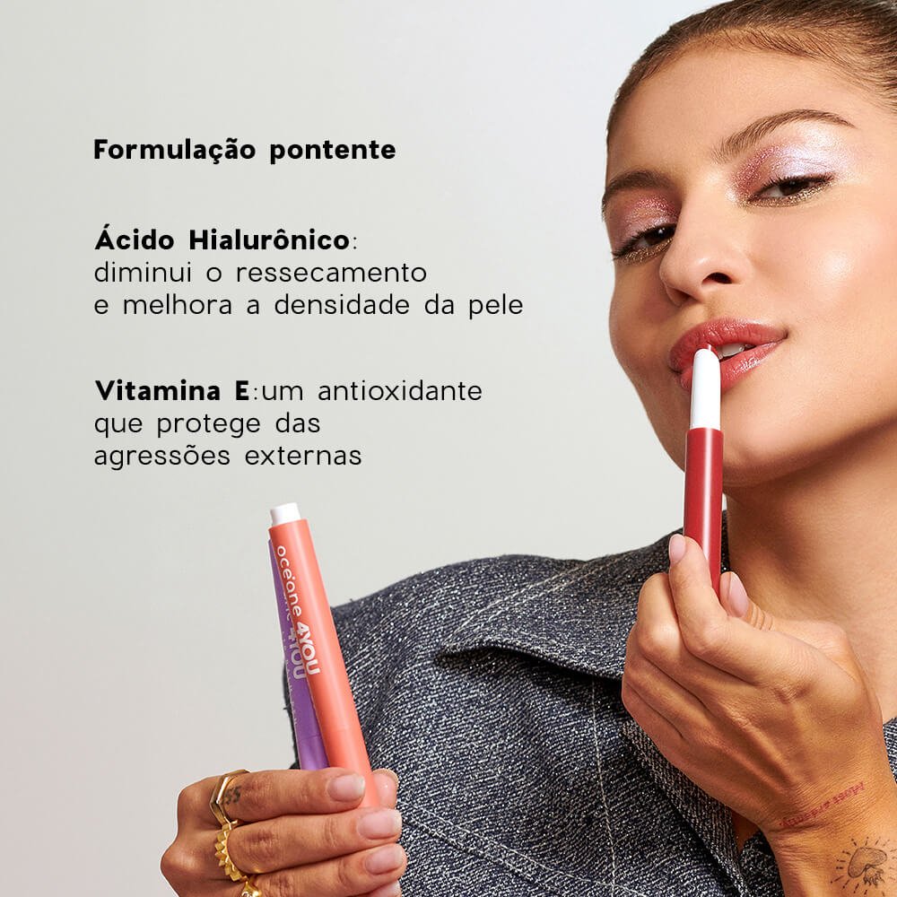 Kit Lip Balm Pen Clear + Lápis Labial Marrom (2 Produtos) ÚNICO 4