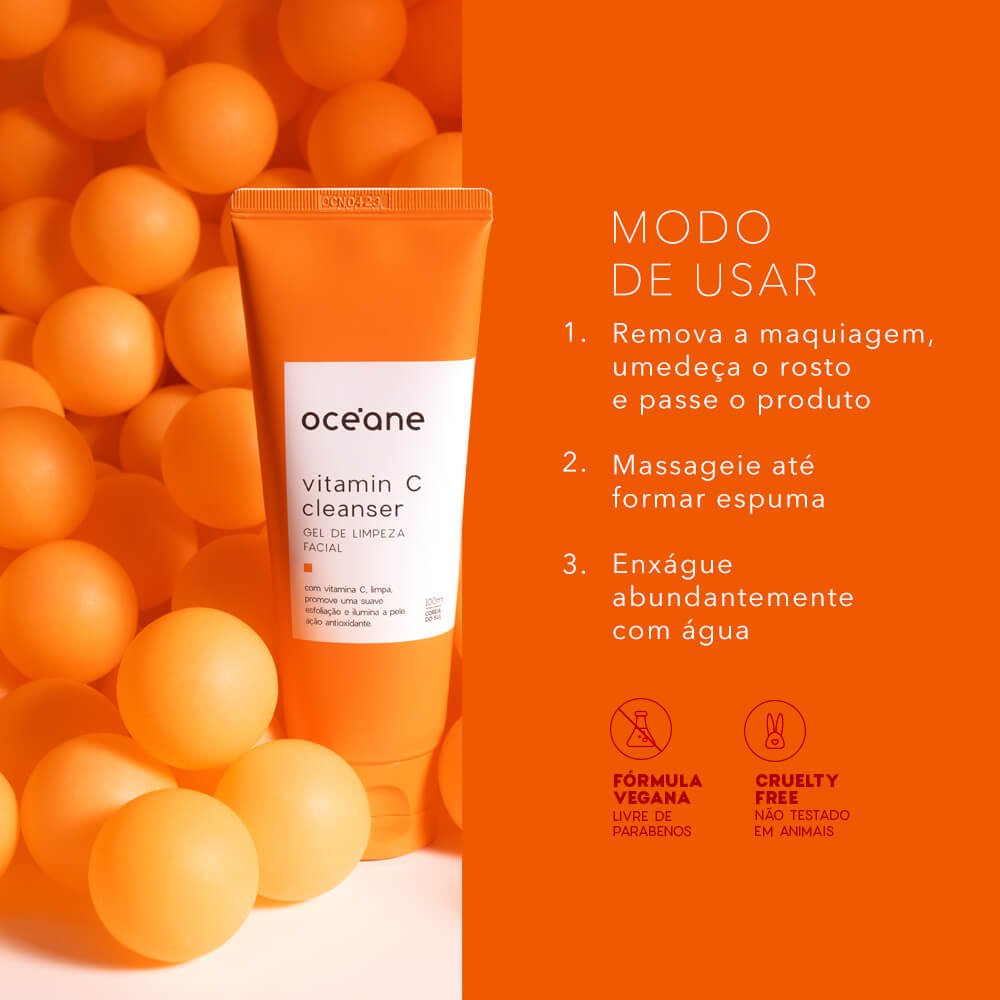Kit Gel de Limpeza + Creme Hidratante Vitamina C (2 Produtos) ÚNICO 5