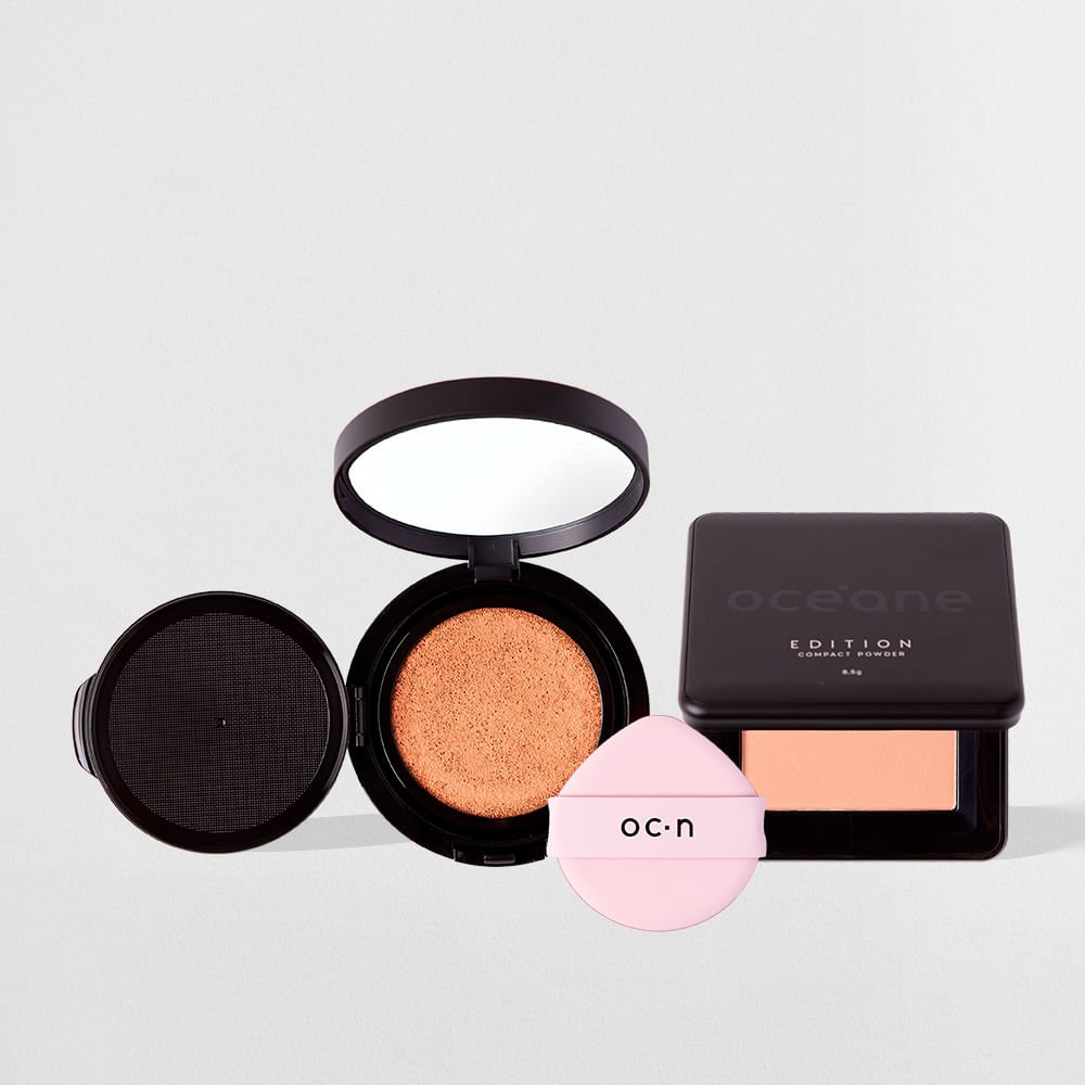 Kit Base Líquida Cushion 40 + Pó Compacto Warm Beige Océane Edition (2 Produtos)
