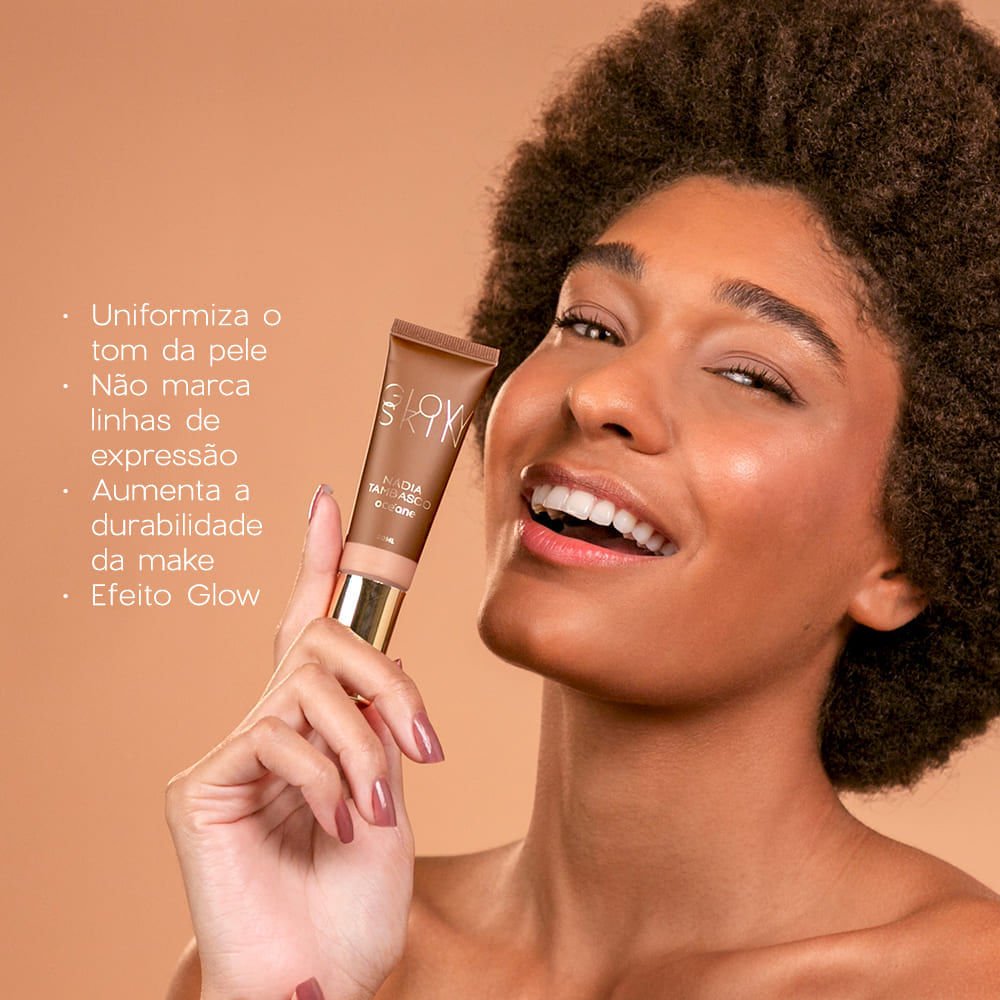 Primer Iluminador Facial Escuro Nádia Tambasco By Océane - Glow Skin Tan 30ml Glow Skin Tan 4