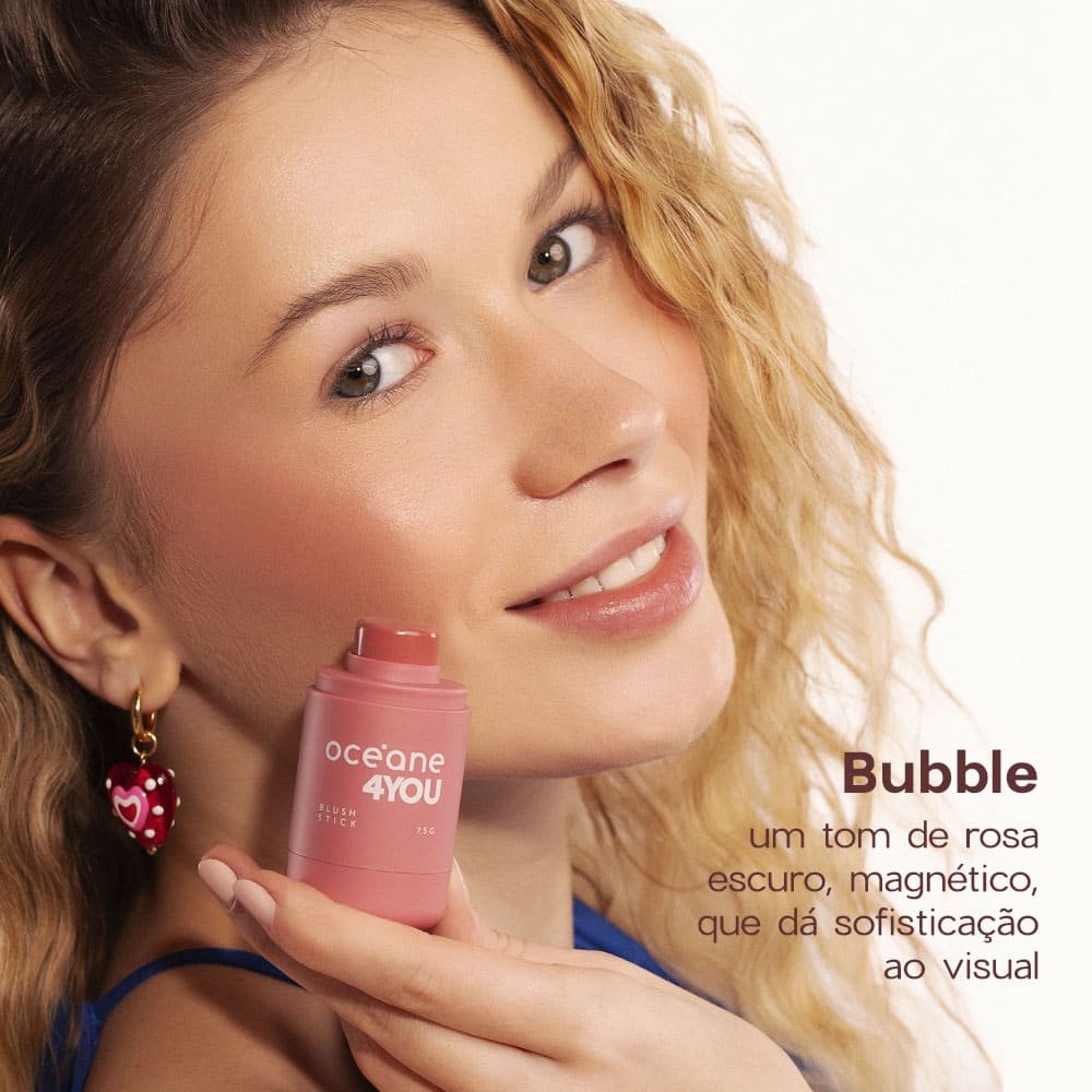 Blush em Bastão Rosa Queimado - Blush Stick Bubble 4you Bubble 6