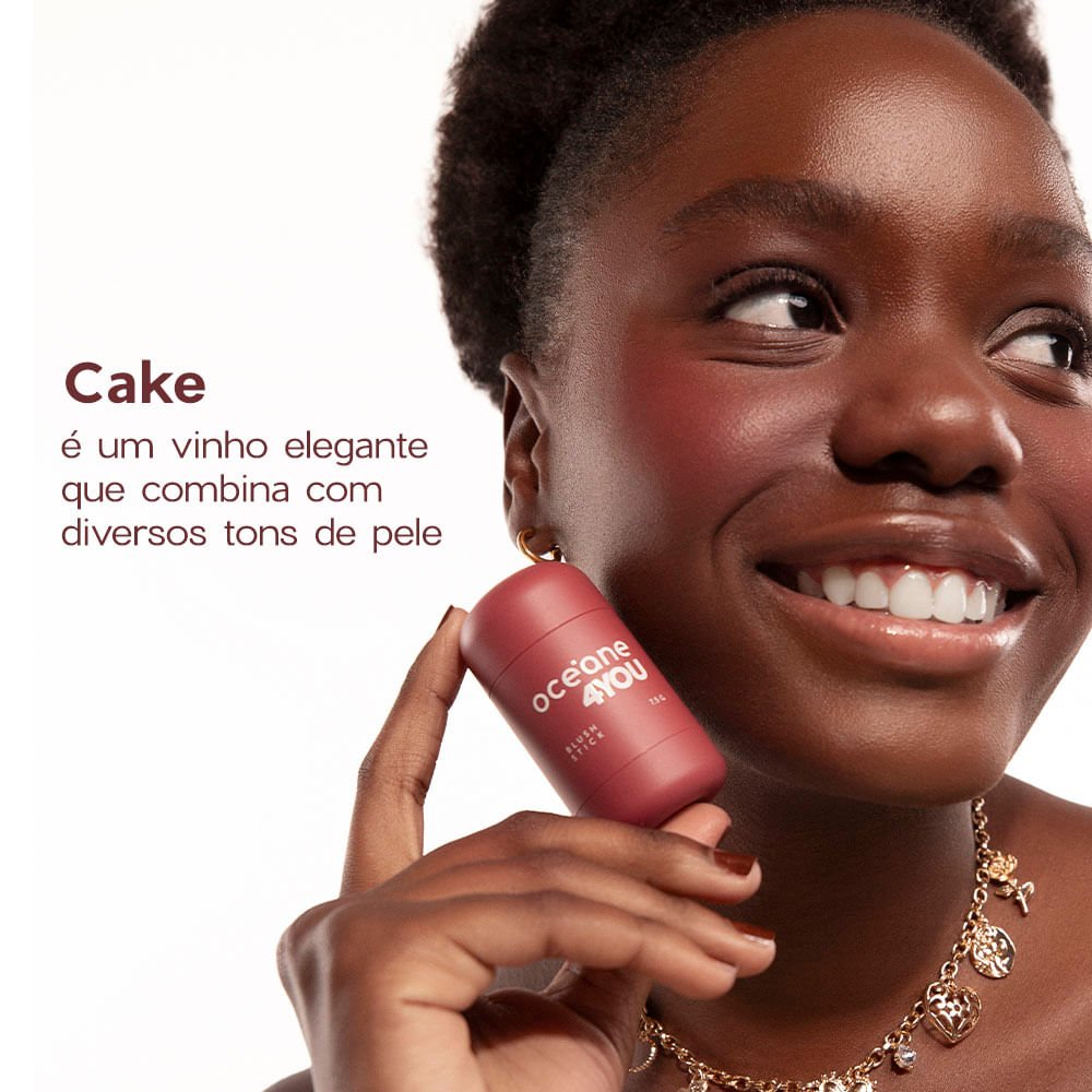 Kit Blush em Bastao Nude +  Blush em Bastao Vinho 4you ÚNICO 7