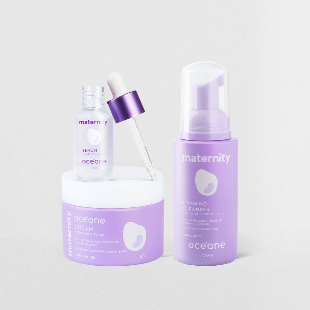 Kit Espuma de Limpeza + Sérum Facial + Hidratante Facial para Gestantes (3 Produtos)
