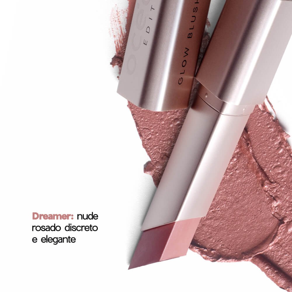 Blush em Bastão Cintilante Nude Rosado - Glow Blush Stick Dreamer Océane Edition 7g Nude Rosado 2