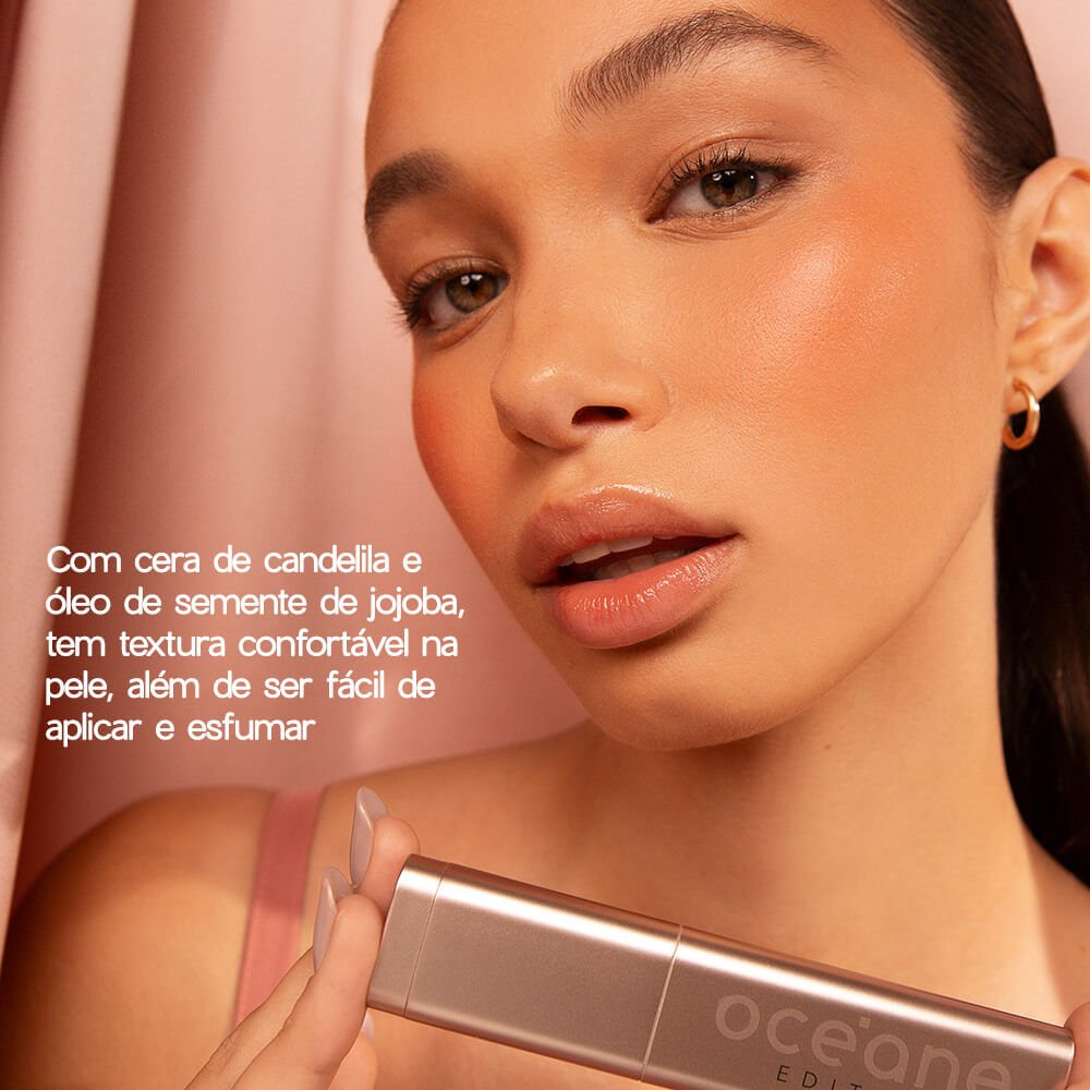 Blush em Bastão Cintilante Coral - Glow Blush Stick Flirt Océane Edition 7g Coral 3