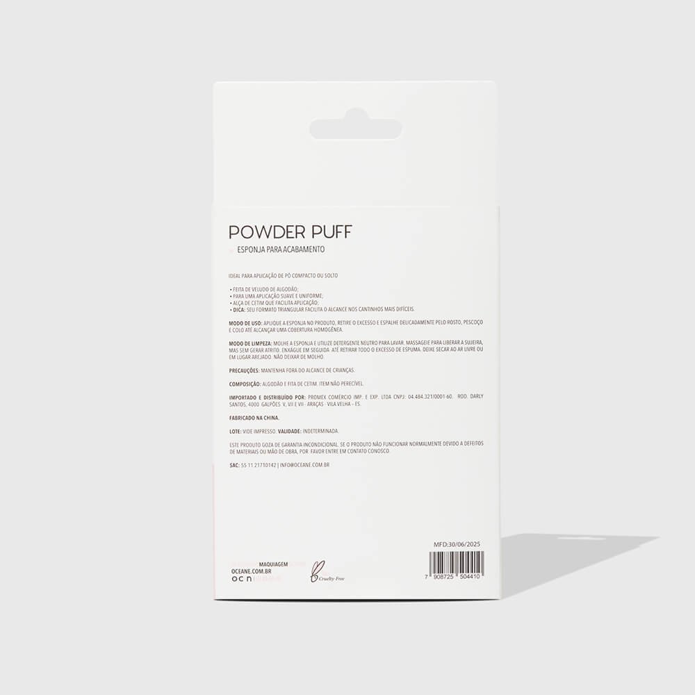 Esponja de Maquiagem para Acabamento Preta - Powder Puff Preta Preto 4