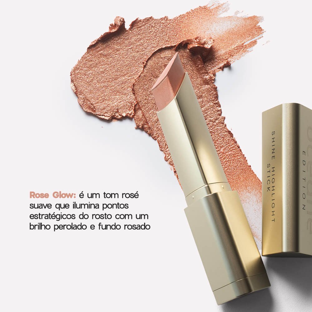Iluminador em Bastão Rosé - Shine Highlight Stick Océane Edition Rose Glow 8g Rose Glow 2