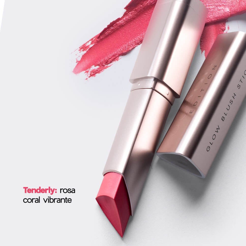 Blush em Bastão Cintilante Rosa Coral - Glow Blush Stick Tenderly Océane Edition 7g Tenderly 2