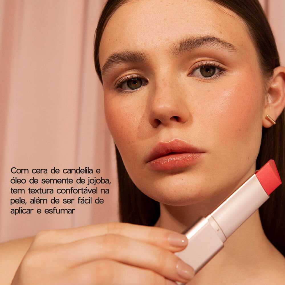 Blush em Bastão Cintilante Rosa Coral - Glow Blush Stick Tenderly Océane Edition 7g Tenderly 3
