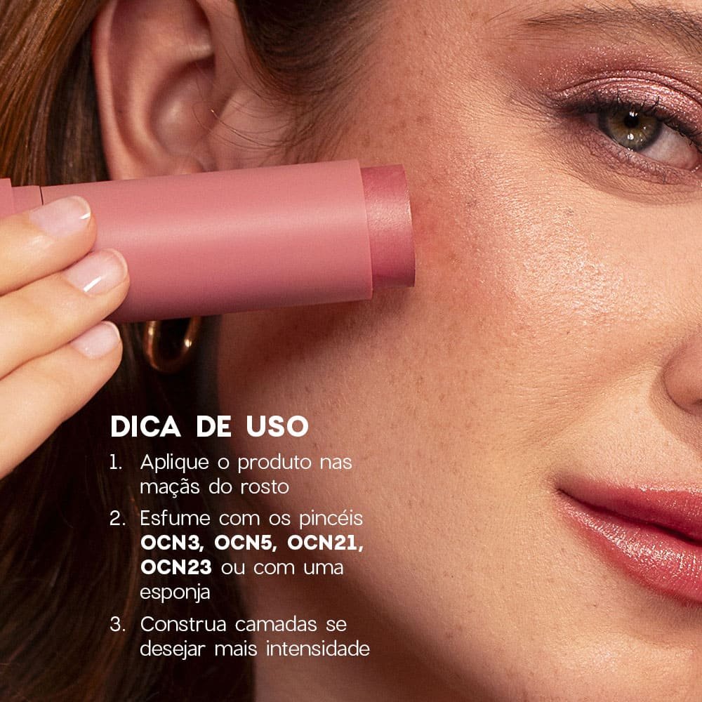 Blush em Bastão - Blush Stick Glossy Rosé Pink Océane Edition 12g Rosé Pink 7