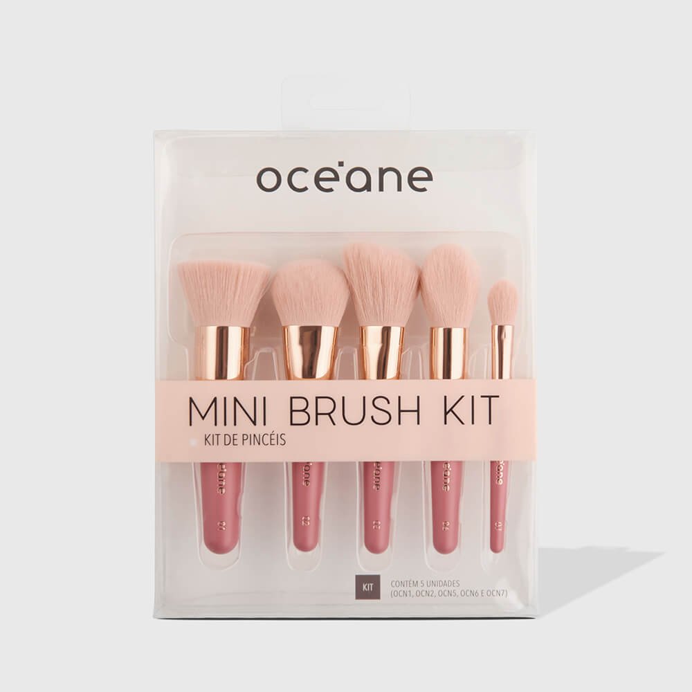 Mini Kit com 5 Pincéis Coral Mini Brush Kit