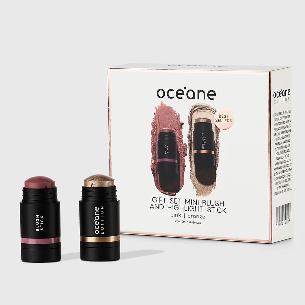 Kit Presente Minis Edition -Blush + Iluminador em Bastão 6g (2 Produtos)