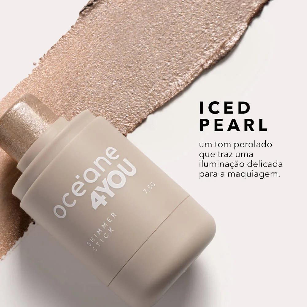 Iluminador em Bastão Perolado - Shimmer Stick Iced Pearl Oceane 4you 7,5g Iced Pearl 2