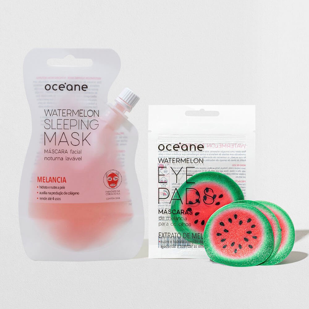 Kit Máscara Facial de Melancia + Máscara Para Área Dos Olhos de Melancia (2 Produtos)