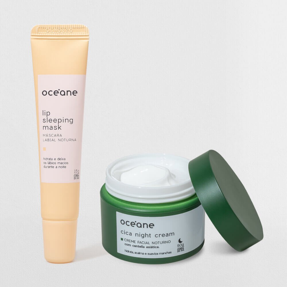 Kit Creme Facial Noturno Cica + Máscara Labial Noturna (2 Produtos) ÚNICO 1
