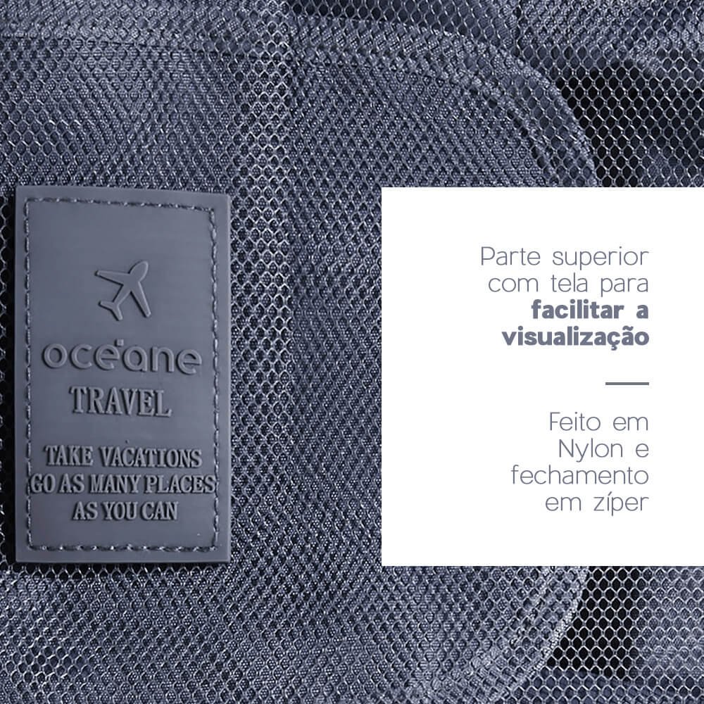 Organizador de Viagem Cinza - Trip Organizer 3un Cinza 4