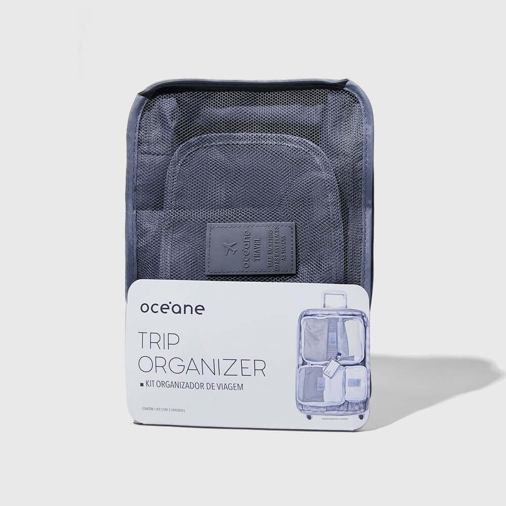 Organizador de Viagem Cinza - Trip Organizer 3un Cinza 8