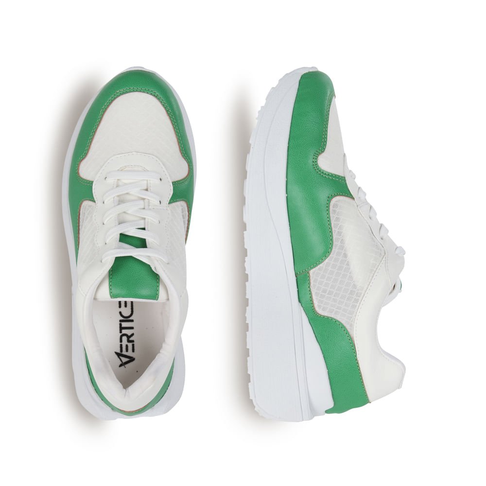 Tênis Flatform Jogging com Tela Verde Verde 5