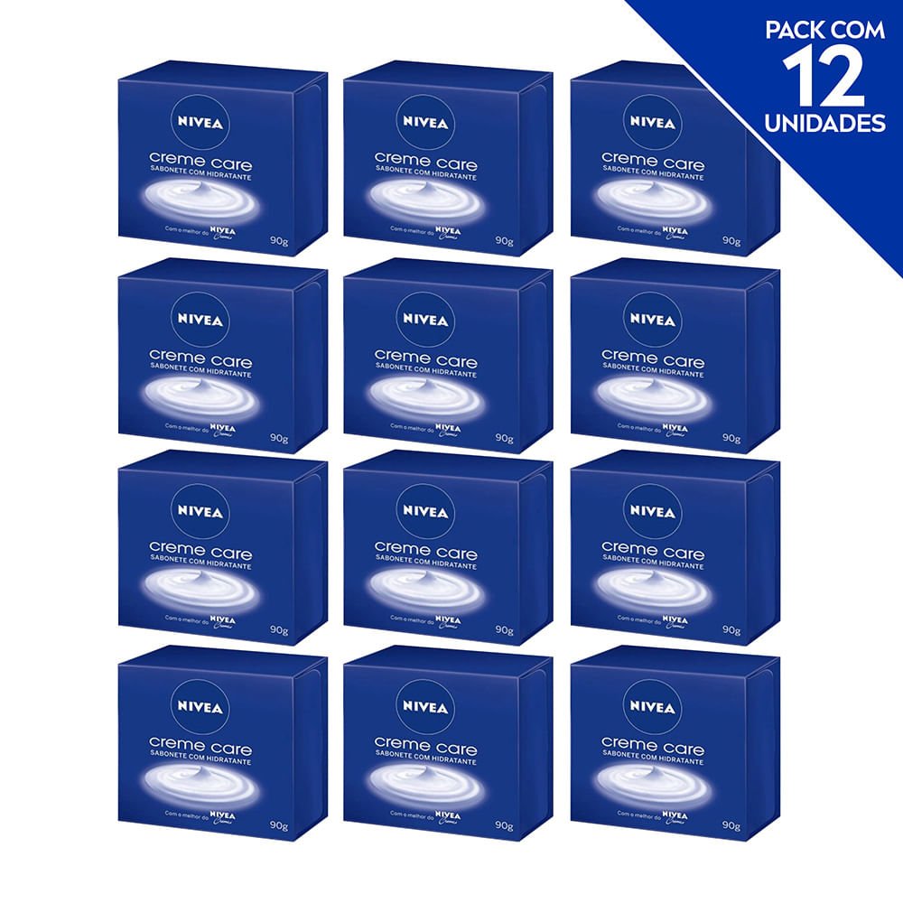 NIVEA Sabonete em Barra Creme Care 90g - 12 unidades ÚNICO 1