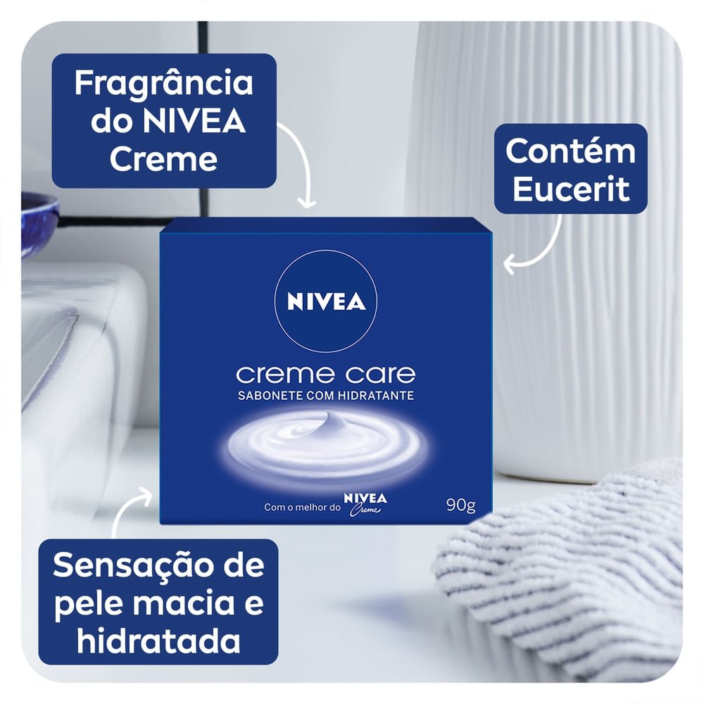 NIVEA Sabonete em Barra Creme Care 90g - 12 unidades ÚNICO 4